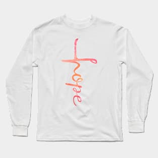 Watercolor Hope Is in the Cross Long Sleeve T-Shirt